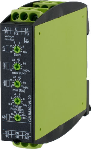 Relé de vigilancia de tensión - G2UM300VL20 - TELE Haase Steuergeraete GmbH - 2NA/NC / AC/DC / monofásico