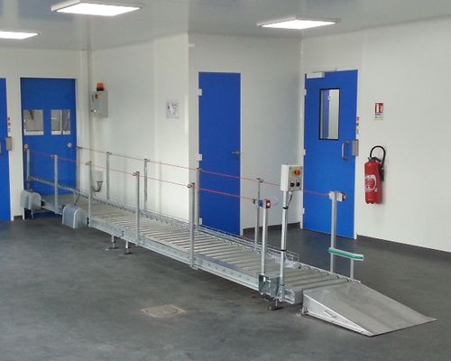 Transportador de rodillos motorizados - CRM M  - ERIMAC - horizontal / de transporte / de manipulación