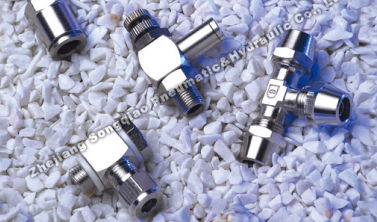 Racor neumático - JTS-JSM - Zhejiang Songqiao Pneumatic and Hydraulic Co.,Ltd - roscado / en T / de latón