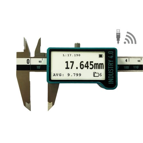 Pie de rey con pantalla digital - E-INK - MICROTECH - con enlace inalámbrico / para la Industria 4.0