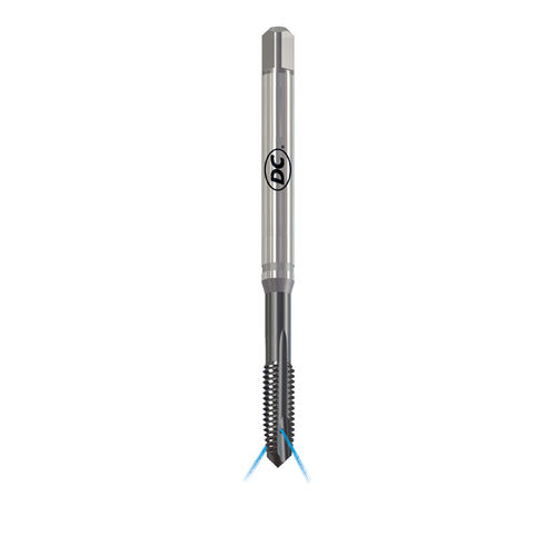 Macho de roscar para máquina para orificios de paso - Q323VS-4 - DC SWISS SA - monobloque / con estrías rectas / HSSE-PM