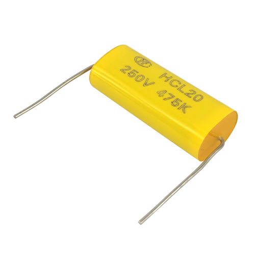 Condensador eléctrico de película de polipropileno metalizado - HCL series - Xiamen Hongfa Electroacoustic Co.,Ltd. - de película de poliéster / axial / autorreparable