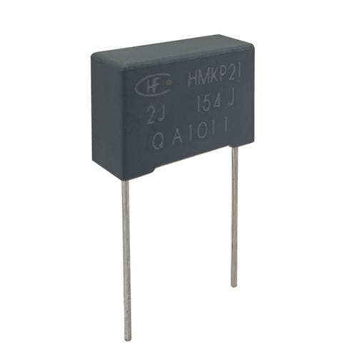 Condensador eléctrico de película de polipropileno metalizado - HM series - Xiamen Hongfa Electroacoustic Co.,Ltd. - radial / de impulsos / DC