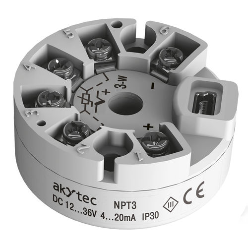 Transmisor de temperatura en cabeza de sonda - NPT3 - akYtec GmbH - RTD / termopar / 2 hilos