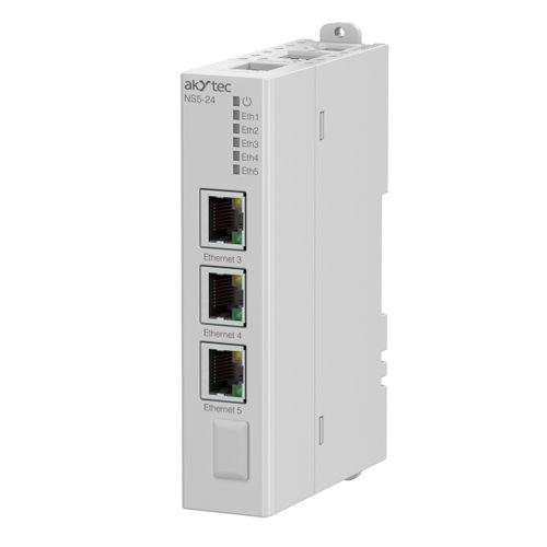 Módulo conmutador Ethernet no administrable - NS5-24 - akYtec GmbH - 5 puertos / para montaje sobre riel DIN / compacto