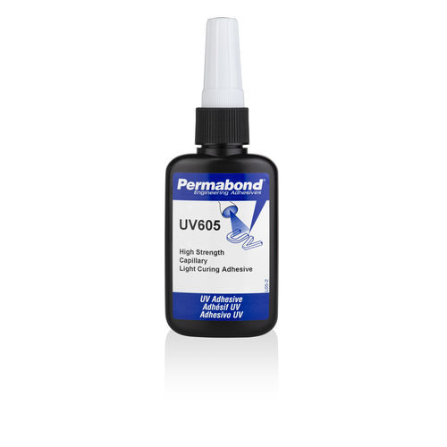 Cola de metacrilato - UV605 - Permabond - para vidrio / monocomponente / para la óptica