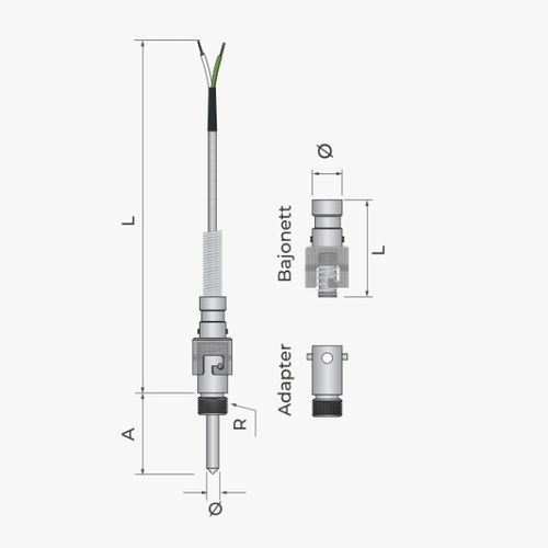Sonda de temperatura Pt100 - 114 - MESEL S.L - Pt1000 / termopar tipo J / termopar tipo K