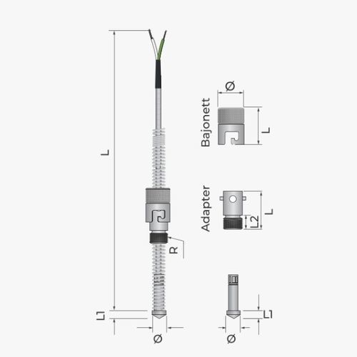 Sonda de temperatura Pt100 - 115 - MESEL S.L - Pt1000 / termopar tipo J / termopar tipo K