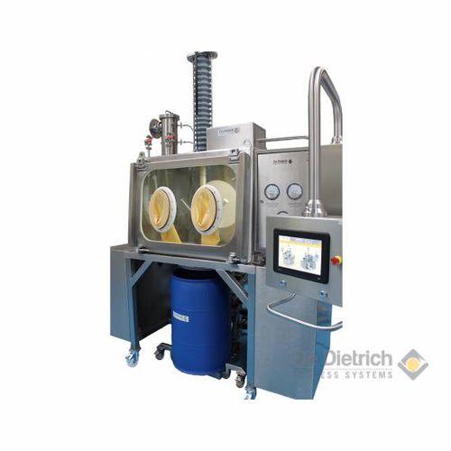 Caja de guantes de acero inoxidable - De Dietrich - con atmósfera controlada / de contención / para llenado de bidones