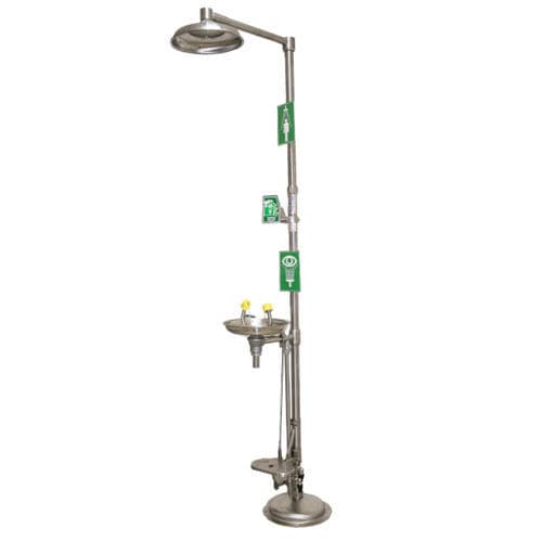 Ducha de emergencia de pie - ISTEC® Type ESW - IST Safety Ltd - con lavaojos y lavacara / de interior