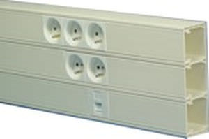 Canaleta de cableado - 2 m |  SYS45 RAPID Series - CANALPLAST - de PVC / moldura y zócalo / autoextinguible