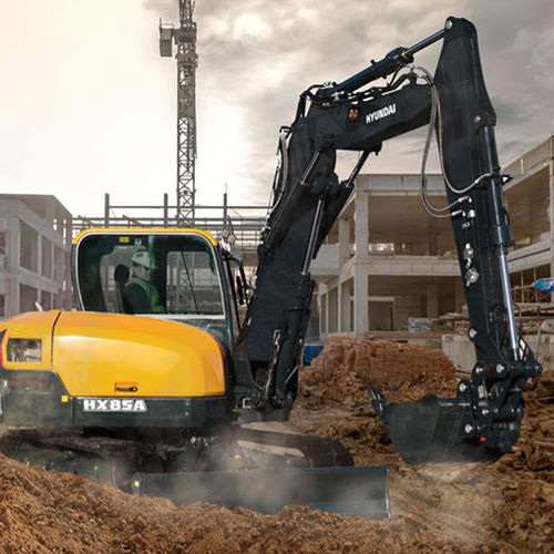 Miniexcavadora - HX85A - Stage V - HYUNDAI HEAYY INDUSTRIES - con orugas / diésel / para obra de construcción