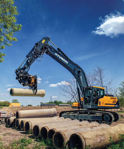 Excavadora intermedia - HX330A L - HYUNDAI HEAYY INDUSTRIES - de grandes dimensiones / con orugas / diésel