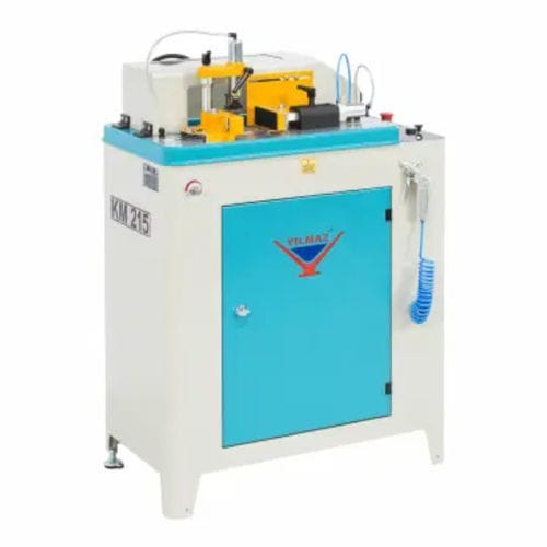 Retestadora para aluminio - KM 215 S - YILMAZ MACHINE - para PVC / de ángulo variable / neumática