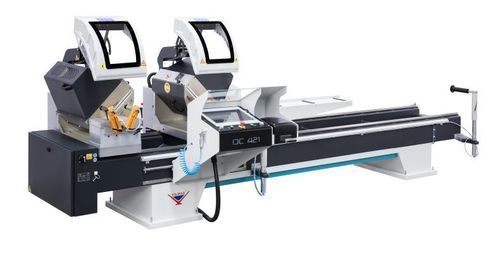 Tronzadora doble cabezal para PVC - DC 421 PBS - YILMAZ MACHINE - para aluminio / para perfiles / ángulo compuesto
