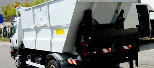 Camión de basura carga trasera - EMS Machinery - diésel / con compactador