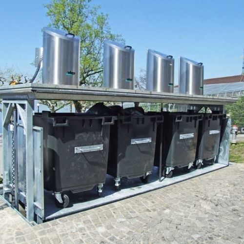Contenedor de residuos metalizado - EMS Machinery - enterrado / estanco