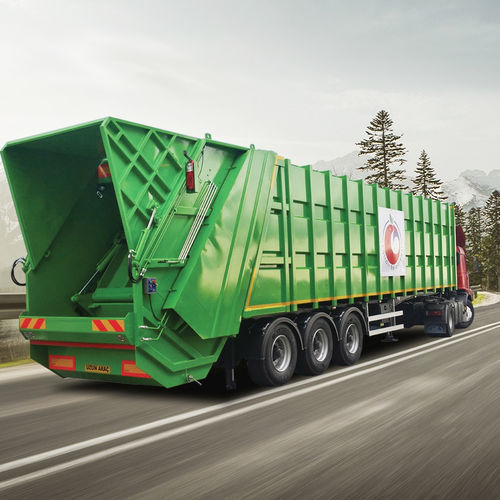 Semirremolque de carga trasera - EMS Machinery - con suspensión neumática / de desechos / de 2 ejes