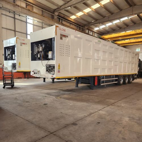 Semirremolque de desechos - EMS Machinery - con gancho para camión / de 3 ejes / de 2 ejes
