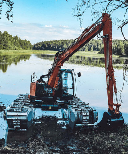 Chasis para maquinaria de construcción en riel - BIG FLOAT E10 - REMU Oy - para vehículo pesado