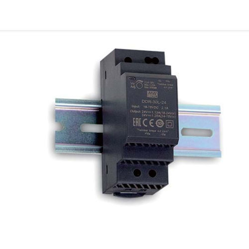 Convertidor DC/DC rango de intensidades de entrada 4:1 - DDR-30 series - Mean Well - en riel DIN / industrial / para equipos de telecomunicaciones