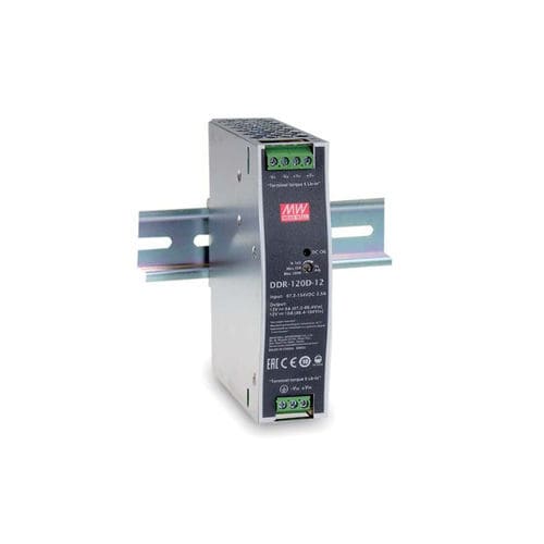 Convertidor DC/DC variación de intensidades de entrada 2:1 - DDR-120 series - Mean Well - alto aislamiento E/S / en riel DIN / industrial