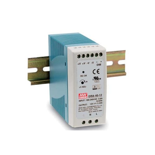 Alimentación eléctrica en riel DIN - DRA-40 series  - Mean Well - AC/DC / de salida simple / ajustable