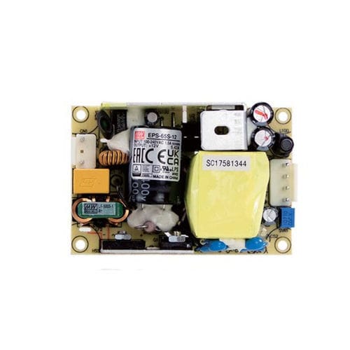Alimentación eléctrica chasis abierto - EPS-65S series  - Mean Well - 1U / con formato 2" x 3" / AC/DC