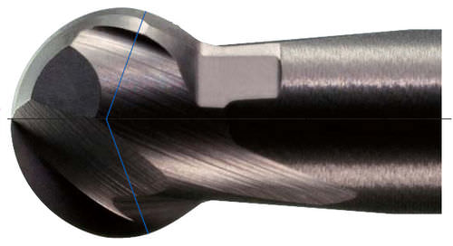 Fresa frontal hemisférica - VF2WB series - MITSUBISHI MATERIALS - monobloque / de forma / de 2 dientes