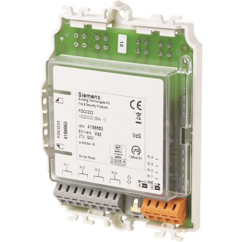 Módulo de entrada analógico - FDCI222 - Siemens Fire Safety - de 4 E / en línea / empotrable