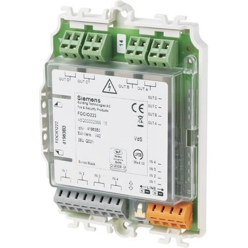 Módulo E/S digital - FDCIO222 - Siemens Fire Safety - 4 salidas de relé / en línea / empotrable