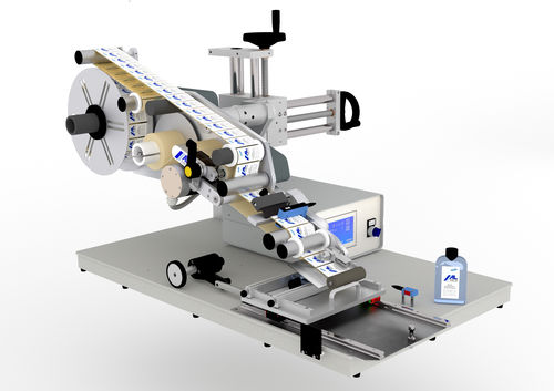 Aplicador de etiquetas semiautomático - ALmatic E - ALTECH - para aplicación en la parte superior del producto / para etiquetas autoadhesivas