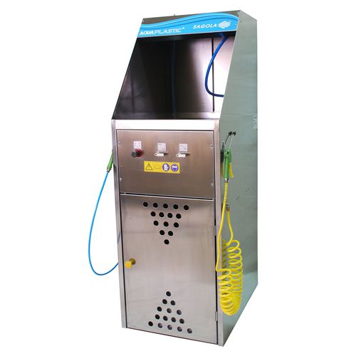 Máquina de limpieza por aspersión - AQUA PLASTIC PLUS - SAGOLA S.A.U. - de acero inoxidable / robusta