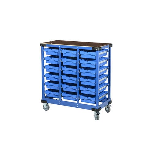 Carretilla de transporte - ProfiPlus PickPack S 1/18 - Allit AG Kunststofftechnik - de taller / de acero / con estantes