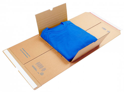 Embalaje de cartón - GIGAFIX - DREI V GmbH - de manipulación / para textiles / plegable