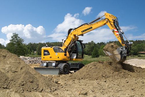 Excavadora intermedia - A 918 - Liebherr Excavators - con neumáticos / Tier 4 provisional / para obra de construcción