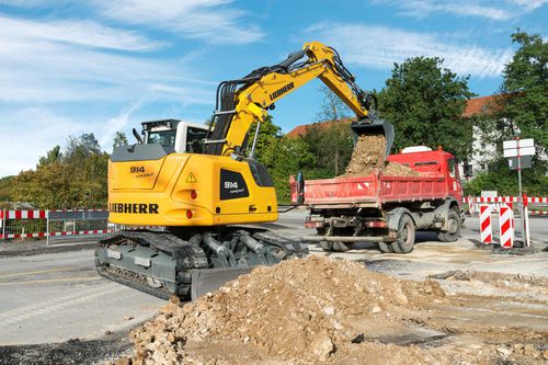 Excavadora intermedia - R 914 - Liebherr Excavators - con orugas / Tier 4 provisional / para obra de construcción