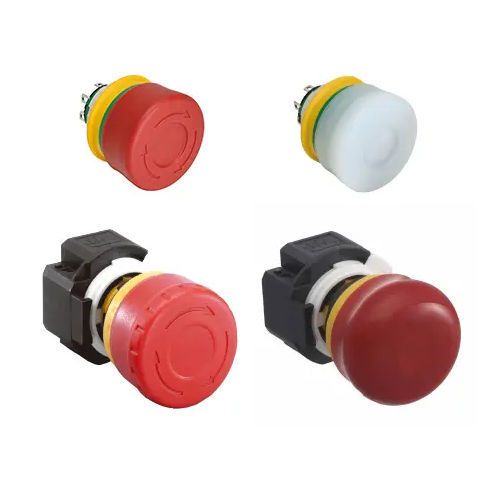 Botón pulsador de muelle - XA series - IDEC - de parada de emergencia / IP65 / con luz