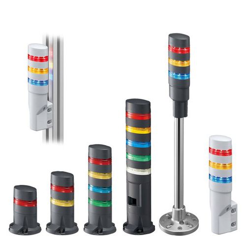 Columna de señalización LED - LD6A Series - IDEC - de flash intermitente / permanente / de 5 colores