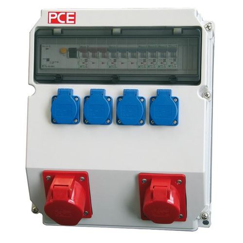 Caja eléctrica equipada - M series - MERZ GmbH - de plástico / para rack para distribución eléctrica / con toma de corriente