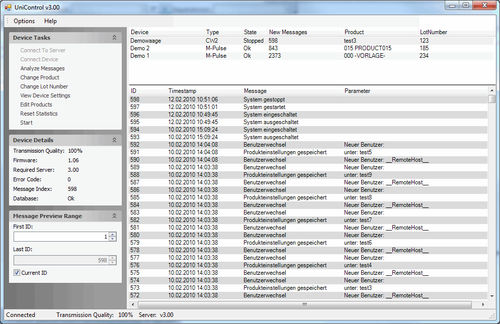 Software OPC - Pulsotronic-Anlagentechnik GmbH - para informes / configuración / de almacenamiento