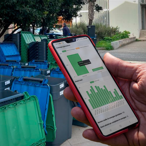 Sistema de distribución para contenedor de residuos - Junker Action - ALTARES SRL