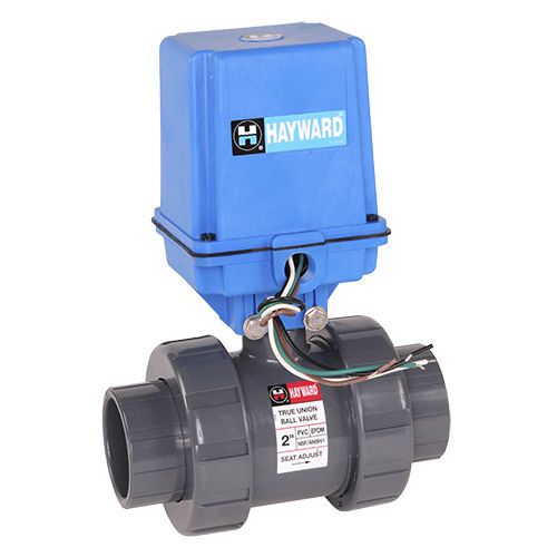 Válvula de bola - EATB series - Hayward Industries, Inc. - con mando eléctrico / con perno / de PVC