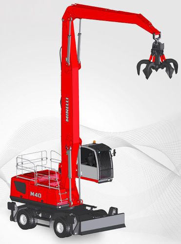 Manipuladora de materiales con neumáticos - M40 - OFFICINE MINELLI SRL - hidráulica