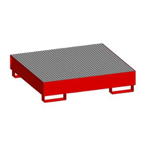 Cubeta de retención para barriles - SECURETANK M series - PLASTIC PROGET EUROPEAN SRL - de acero / con rejilla galvanizada