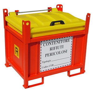 Contenedor de residuos de polietileno - TIEFFE NEW series - PLASTIC PROGET EUROPEAN SRL - para residuos peligrosos