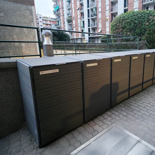 Tapa para contenedor de basura - BIO-BOX - SUMUS ITALIA SRL - de acero galvanizado