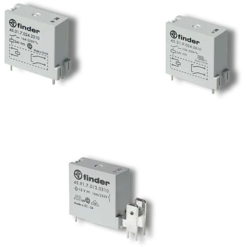Relé electromecánico PCB - 45 series - FINDER S.p.A. con unico socio - DC / en miniatura / conexión por Faston