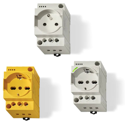 Tomacorriente en riel DIN - 7U SERIES - FINDER S.p.A. con unico socio - tipo schuko