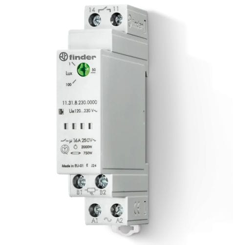 Interruptor crepuscular en riel DIN - 1131 series - FINDER S.p.A. con unico socio - modular / AC/DC